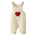 thumbnail image 1 of Staki Girl Denim Overalls Wide Little Big Girls Denim Overalls,Washed for Soft Stretch Jeans Workwear 6-24M 3-5Y(Beige,6-12 Months), 1 of 9