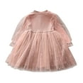 thumbnail image 1 of Staki Girl Dress Long Sleeve Toddler Dress Baby Girls Tiered Party Sequin Tulle Dresses Fall Winter Clothes for Girls(Pink,12-18 Months), 1 of 4