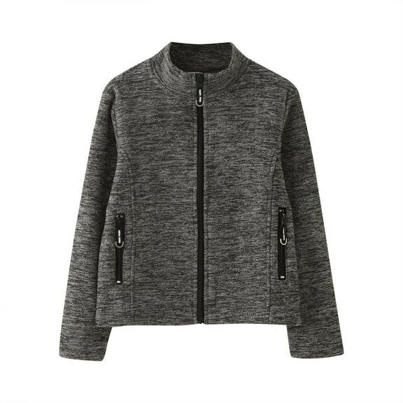 Staki Girl Jacket Girls Polar Fleece Jacket Kids Full Zip Lightweight Fall Winter Coat Outerwear with Pockets(8-9 Years,White)