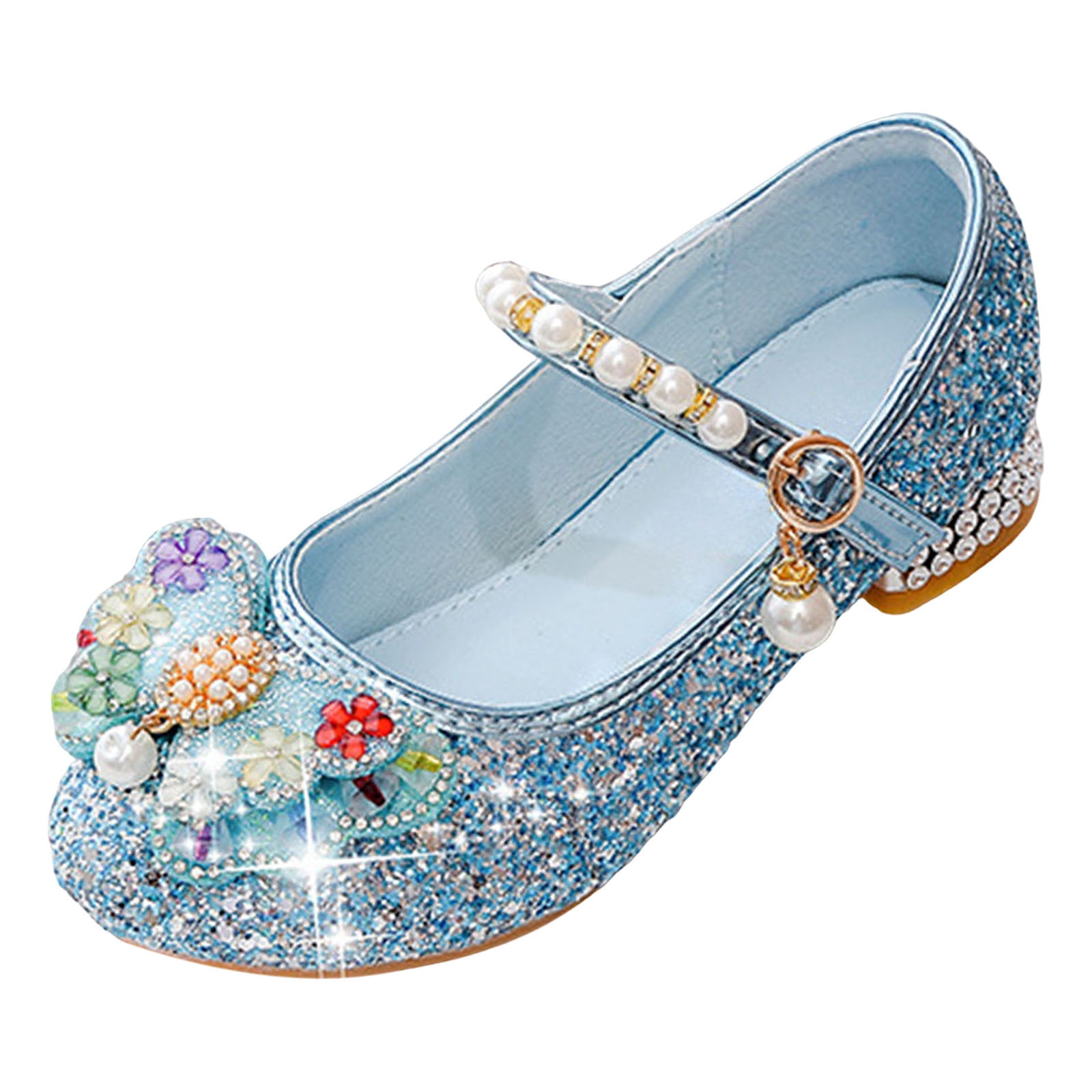 Princess Low Staki Girls Ballet Flats Little Kids Girls Dress Pumps Glitter Sequins ...