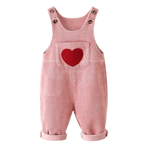 Staki Girls Bibs Overalls Girls Overalls, Little Big Girls Casual Soft Denim Pants Jumpsuit 6-24M 3-5Y(Pink,18-24 Months)