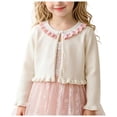 thumbnail image 1 of Staki Girls Cardigan Girls Sweater Kids Knit Hollow Out Long Sleeve Button Cover Up Cropped Tops 1-14Y,4-5 Years, 1 of 9