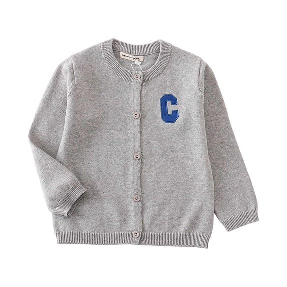 Staki Girls Cardigan Sweater School Uniforms Toddler Long Sleeve Button Knit Solid Sweaters Tops,3-4 Years