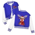 thumbnail image 1 of Staki Girls Christmas Fuzzy Hoodies Kids Baseball Jacket Long Sleeve Chritmas Varsity Jackets for Boys and Girls Buttons Coat(Blue,3-4 Years), 1 of 7