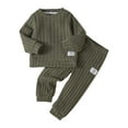 thumbnail image 1 of Staki Girls Clothing Girls 2 Piece Outfits Long Sleeve Sweatshirt & Pants Fall Clothing Set (Army Green,6-7 Years), 1 of 3