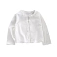 thumbnail image 1 of Staki Girls' Cropped Long Sleeve Knitted Cardigan with Bowknot Button Closure Kids' Shrug Sweater Jacket Outwear 6M-6Y,5-6 Years, 1 of 4