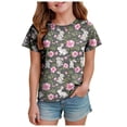 thumbnail image 1 of Staki Girls Easter Top Baby Girls Easter's Day T-Shirt Bunny Shirts Short Sleeve Tee for Toddler Girls Kids Cotton Tops 1-9Y 10-13Y(Gray,3-4 Years), 1 of 6