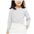 thumbnail image 1 of Staki Girls Fall Long Shirts Casual Long Sleeve Tops Fall Clothes 2-8Y 10-14Y(White,12-14 Years), 1 of 4