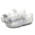 thumbnail image 1 of Staki Girls' Flats Jelly Sandals for Girls,Closed Toe Princess Costume Summer Dress Shoes Water Beach Flat Sandals for Kid(Silver,9.5 Toddler), 1 of 9