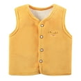 thumbnail image 1 of Staki Girls Girls Sherpa Fleece Vest Jacket Baby Warm Jacket Cotton Vest, Girls Infant Toddler Padded Waistcoat(Yellow,12-24 Months), 1 of 9