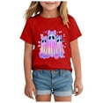 thumbnail image 1 of Staki Girls Halloween Clothes Kids Halloween Shirt Girls Graphic Tees Toddler Halloween Short Sleeve Top(Brick Red,7-8 Years), 1 of 5