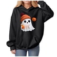 thumbnail image 1 of Staki Girls Halloween Sweatshirt Long Sleeve Pullover Hoodies Cute Hoodie Fall Winter Trendy Clothes for Girl(Black,11-12Years), 1 of 9