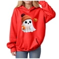 thumbnail image 1 of Staki Girls Halloween Sweatshirt Long Sleeve Pullover Hoodies Cute Hoodie Fall Winter Trendy Clothes for Girl(Red,3-4 Years), 1 of 9
