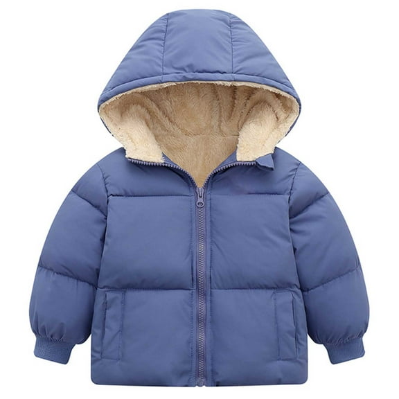 Staki Girls Hooded Puffer Jacket with Bear Ear Lightweight Warm Winter Coat Outerwear With Pockets Kids Hooded Puffer Jacket 12M,18M,24M,2T,3T,4T,5T(Light Blue,12-18 Months)
