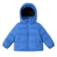thumbnail image 1 of Staki Girls Hooded Puffer Jacket with Bear Ear Lightweight Warm Winter Coat Outerwear With Pockets Toddler Boy Winter Coat 3T,4T,5T,6Y,7Y,8Y(Sky Blue,7-8 Years), 1 of 8