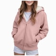 thumbnail image 1 of Staki Girls Hoodie Cozy Soft Fleece Sherpa Lined Hoodie Zip Up Sweatshirt for Girls 1-14Y(Pink,11-12 Years), 1 of 7