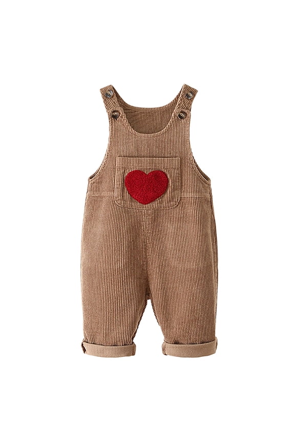Girls Long Overalls Girls Denim Overalls,Little Big Kids Wide-Leg Jeans Dungarees Pants 6-24M 3-5Y(Coffee,3-4 Years)