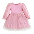 thumbnail image 1 of Staki Girls Long Sleeve Dresses Girls Dresses Toddler Winter Long Sleeve Party Tulle Dresses for Girls(Pink,4-5 Years), 1 of 5