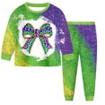 thumbnail image 1 of Staki Girls Matching Outfits Toddler Baby Girl Carnival Outfit Sweatshirt Pullover Top Pants Set Carnival Clothes 2-9Y(Light Green,3-4 Years), 1 of 6