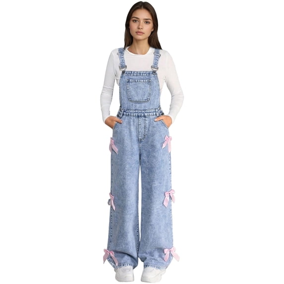 Staki Girls Overalls Baby Denim Overall,Toddler Little Soft Cute Jean Jumper 5-12Y(Light Blue,9-10 Years)
