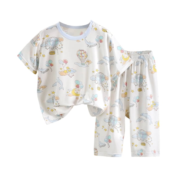 Staki Girls' Pajama Sets Girls Pajamas Summer Toddler Girl Pajamas Sets Short Sleeve and Pants Girls' Cute Sleepwear Pjs 1-15 Years,3-4 Years
