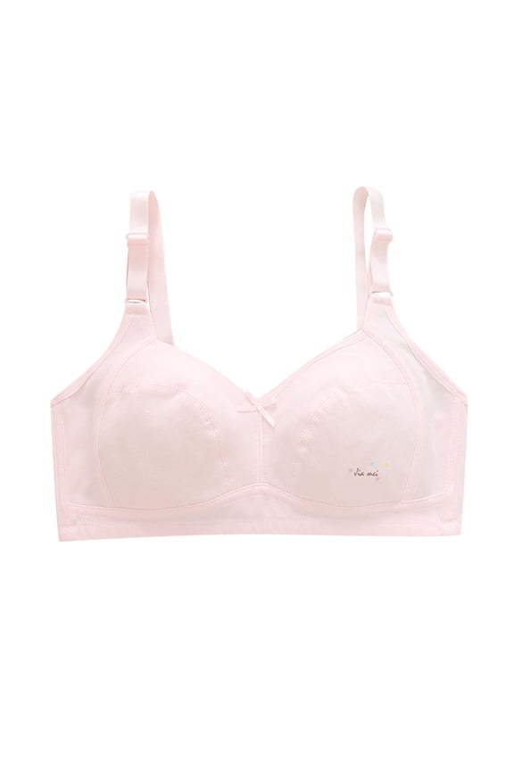 Girls Reversible Training Bra Seamless Ultra Soft First Bra for Teens & Tweens Pink,9-12 Years