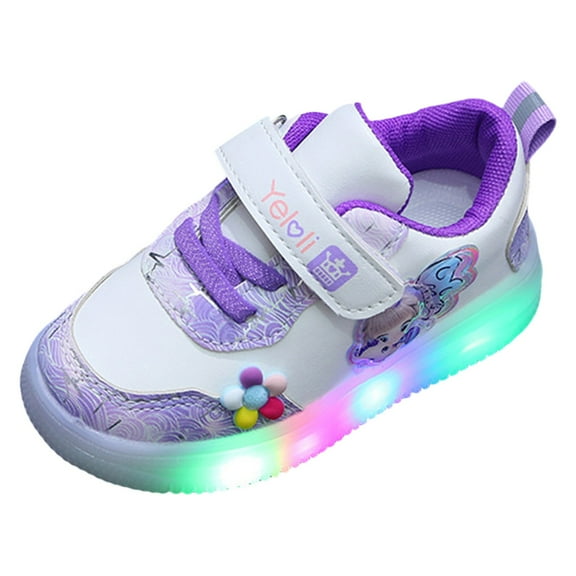 Staki Girls Running Shoes Kids Light up Shoes Toddler Girls Breathable Led Flashing Sneakers(,)