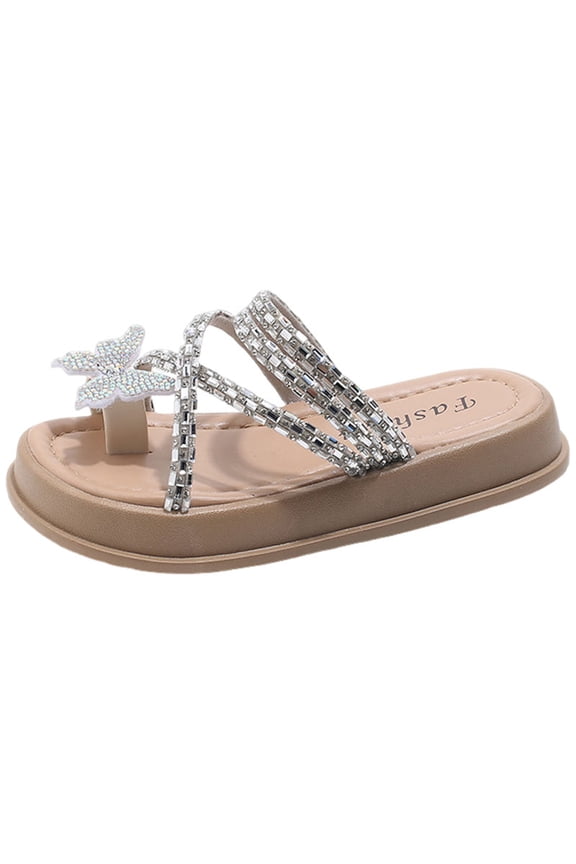 Girls Sandals Girls Boys Sandals with Cork Footbed Adjustable Buckle Braided Strap Sandals Open Toes Slides Sandals Summer Casual Shoes for Kids(White,6 Big Kid)