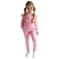 thumbnail image 1 of Staki Girls School Outfits Girls Clothing Sets 2 Pieces Cute Long Sleeve Top & Pants Outfit Fall Girls' Pant Sets 3T,4T,5T,6Y,7Y,8Y(Pink,7-8 Years), 1 of 9