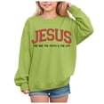 thumbnail image 1 of Staki Girls Shirts Long Sleeve Tshirt Crewneck Sweatshirt Casual Tops Basic Tee(Green,4Y), 1 of 5