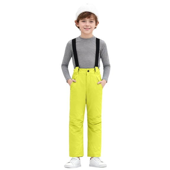 Staki Girls Snow Pants Girl's Snow Bibs Kids Ski Pants Waterproof Insulated Winter Overalls 6Y,7Y,8Y,9Y,10,11Y,12Y,13Y,14Y(Yellow,12-14 Years)