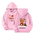 thumbnail image 1 of Staki Girls Ugly Christmas Hoodie Girls Christmas Pullover Hoodie Long Sleeve Sweatshirt Tops with Pocket Winter Clothes(Pink,7-8 Years), 1 of 7