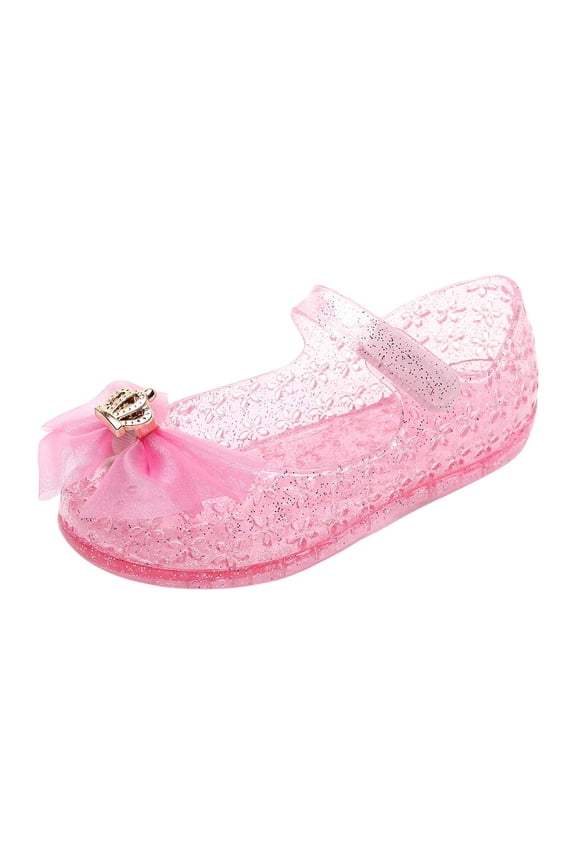 Glass Slippers for Girls Dance Party Shoes, Queen Princess Sandals for Little Girls Toddler(Pink,12.5 Little Kid)