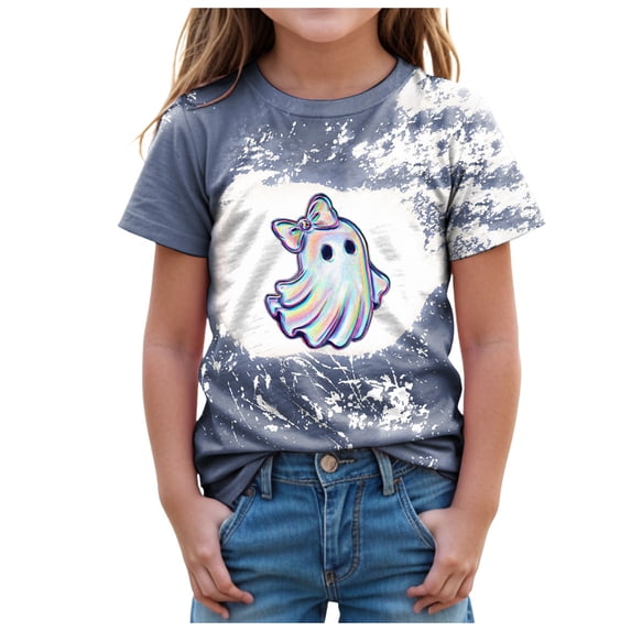 Staki Halloween Clothes for Girls Halloween Shirt Cute Cotton Short Sleeve Tees 1-14Y,18-24 Months