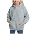 thumbnail image 1 of Staki Hoodie Girl Toddler Sweatshirt Girls Cotton Pullover Hoodie Casual Kids Long Sleeve Solid Fall Winter Hooded Tee Tops Blouse (Light Gray,11-12 Years), 1 of 6