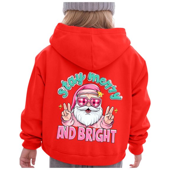 Staki Hoodies for Girls Oversized Sweatshirt Plus Size Loose Fit Cute Hoodie Fall Pullover Christmas Hoodie Kids(Red,7-8 Years)