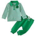 thumbnail image 1 of Staki Infant Baby Girl Knit Pullover Long Sleeve Sweater Outfits Fall Winter Clothes Clothing Set St Patricks Day Shirt Girls 3-24M 2-3Y(Green,6-12 Months), 1 of 9