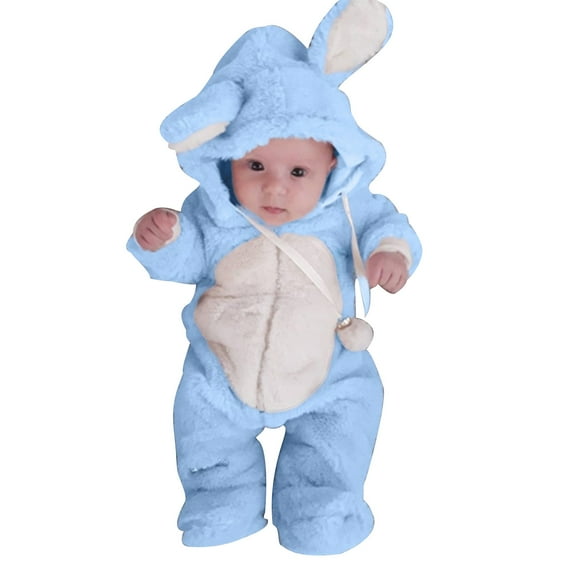 Staki Infant Boy Clothes Organic Cotton Baby Footie Pajamas Soft Stretchy Romper for Boy(Light blue,18-24 Months)