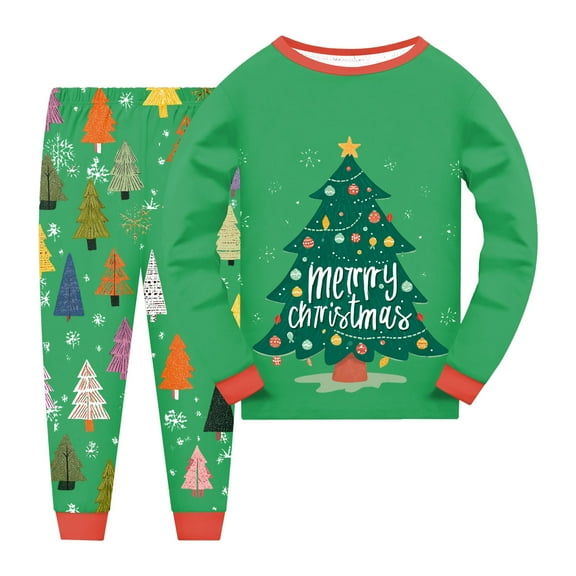 Staki Infant Fall Winter Outfit Baby Girl Clothes Letter Long Sleeve Sweatshirt and Stretch Pants Set Christmas Vacation Baby Outfit(Green,3-4 Years)