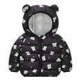 thumbnail image 1 of Staki Infant Jacket Kids Girl Winter Hooded Puffer Jackets Coats Light Weight Padded Outerwear(Black,18-24 Months), 1 of 3