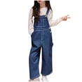 thumbnail image 1 of Yammkia Jeans Jumpsuit for Kids Little Big Girls Denim Overalls Washed for Soft Stretch Jeans Workwear 5-16 Years,9-10 Years, 1 of 9