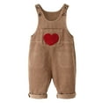 thumbnail image 1 of Staki Kid Overalls Girls Overalls, Little Big Girls Casual Soft Denim Pants Jumpsuit 6-24M 3-5Y(Coffee,4-5 Years), 1 of 5
