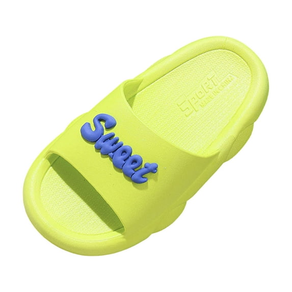 Staki Kid Slippers Summer Kids Girls Slide Sandals Toddler Slippers Girls Non-slip Summer Casual Beach Water Shoes for Indoor & Outdoor(Green,11 Little Kid)