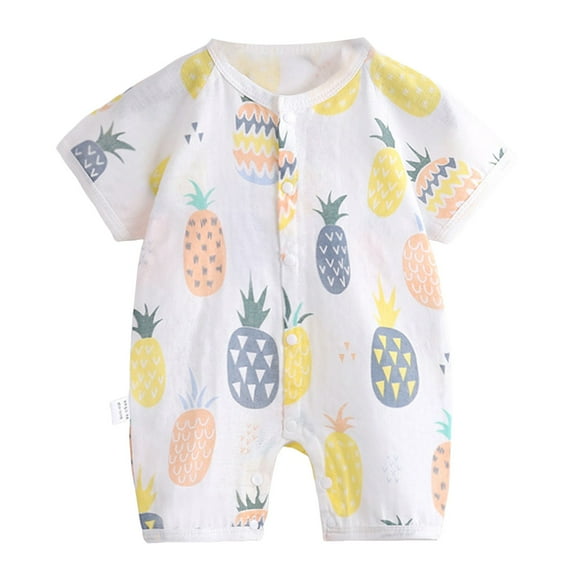 Staki Kids Baby Boy Rompers Short Sleeve Snap Toddler Summer Cotton Clothes Baby Boy Summer Romper 1-18M(Light Pink,6-9 Months)