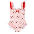 thumbnail image 1 of Staki Kids Bathing Suits Girls Girls Swimsuit Solid Color Cut Out One Piece Bathing Suit with Chest Pad Strap Girls' Swimwear 3T,4T,5T,6Y,7Y(Pink,6-7 Years), 1 of 8