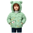 thumbnail image 1 of Staki Kids Boy's Waterproof Puffer Cotton Jacket Warm Fleece Lined Down Coat Thick Hooded Winter Coat Boy Winter Coat(Green,4-5 Years), 1 of 6