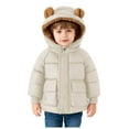 thumbnail image 1 of Staki Kids Boy's Winter Coat Fleece Lined Waterproof Jacket Puffy Cotton Coat Thick Hooded Down Outdoor Coats WarmCoats for Boys(White,4-5 Years), 1 of 7