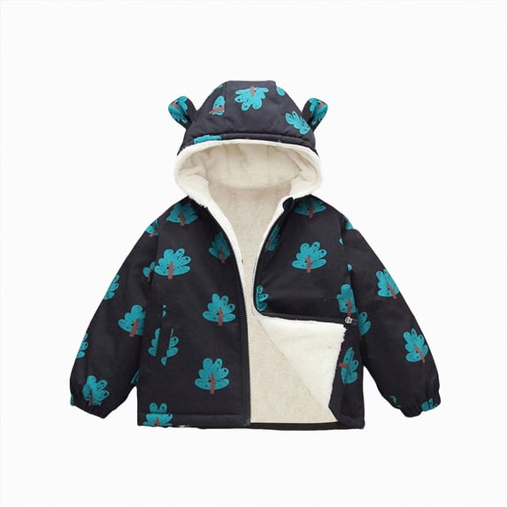 Staki Kids Boys Polar Fleece Jacket with Hood Toddler Outerwear Warm Autumn Winter Youth Coat 1-8Y(Black,5-6 Years)