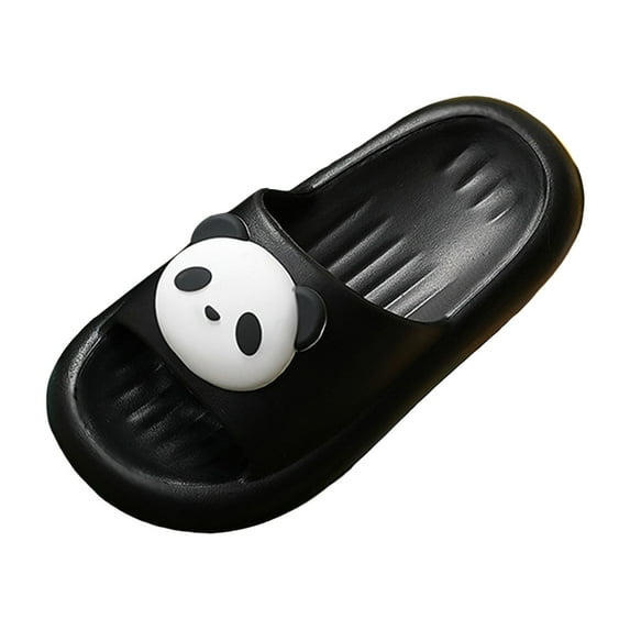 Staki Kids Boys Slides Sandals Boys Wide Slides for Kids – Non-Slip Summer Slippers Lightweight Beach, Pool, and Indoor Shower Sandals(Black,8.5 Toddler)