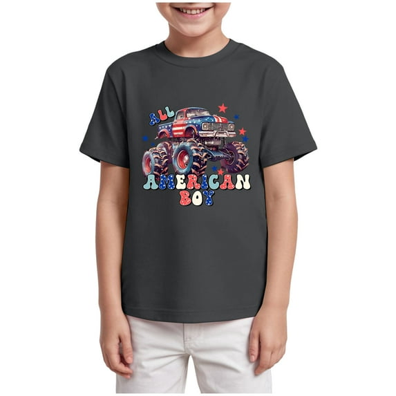 Staki Kids Casual Short Sleeve Shirts Boys Athletic Shirts - Soft Cotton Blend Active Performance Crew Neck Short Sleeve Graphic Tees 2-9Y 10-14Y(Gray,13-14 Years)